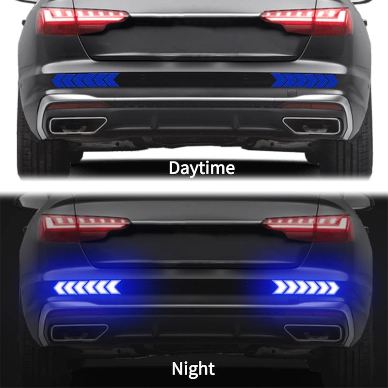 Buylogy® (Blue) 12 pcs Reflective Safety Warning Stripe Stickers Arrow Decals Car Trunk Rear Bumper Guard Body Stickers - Image 5