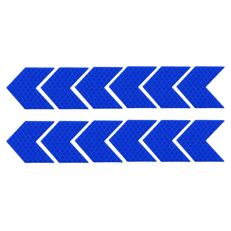 Buylogy® (Blue) 12 pcs Reflective Safety Warning Stripe Stickers Arrow Decals Car Trunk Rear Bumper Guard Body Stickers - Image 2