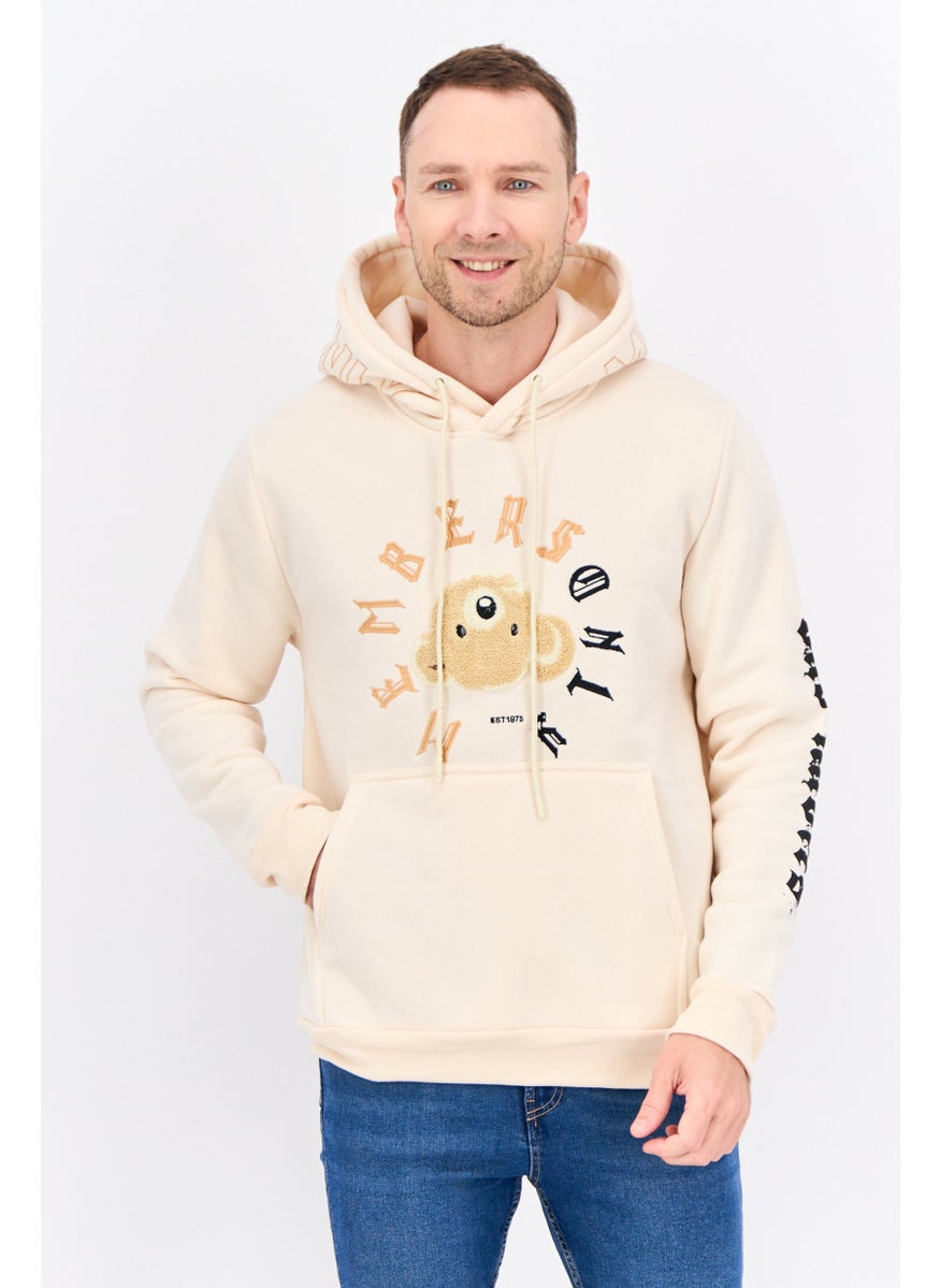 Men Hooded Embroidered Long Sleeves Sweatshirt, Beige - pzsku/Z6955494E5960ED06B509Z/45/_/1737641928/9a1b260a-b82c-45f9-96a6-5ff9f1647a45