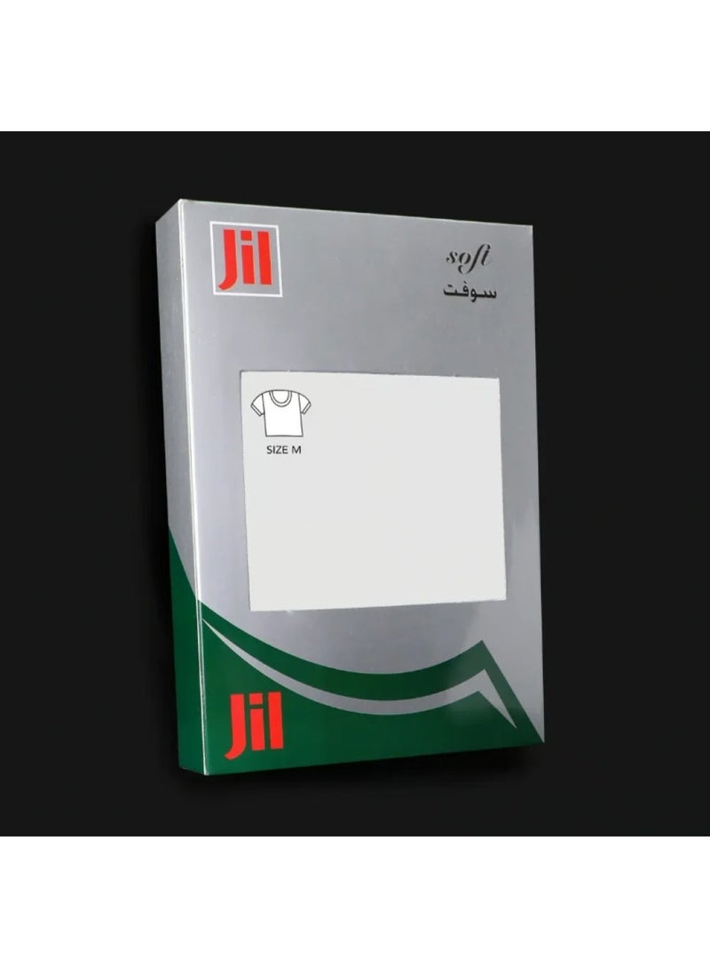 جل فانيلة داخلية رجالي جل (Jil) فئة سوفت - قطن 100% نص كم، أبيض - Image 2