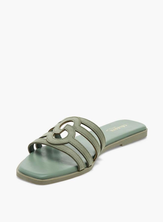 Celeste Women Suede Strappy Slip-On Sandals - Image 4