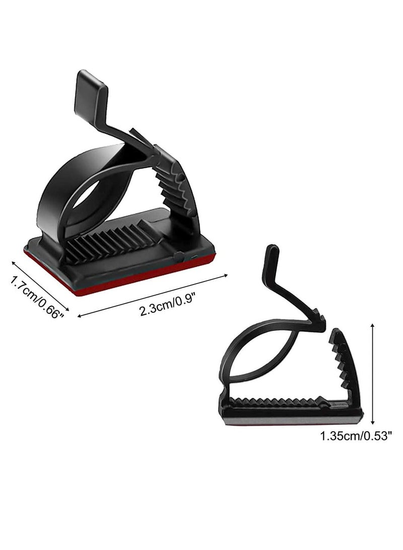 SYOSI Adjustable Cable Management Clips, 50Pcs Adhesive Cable Organizers Sticky Wire Clips Cord Holder, TV PC Ethernet Cable Under Desk Wall Home Office - Image 4