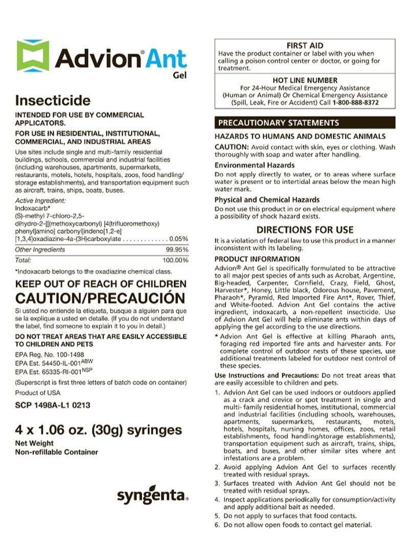 syngenta Advion Roach Terminator Gel Formula 30g - Image 4
