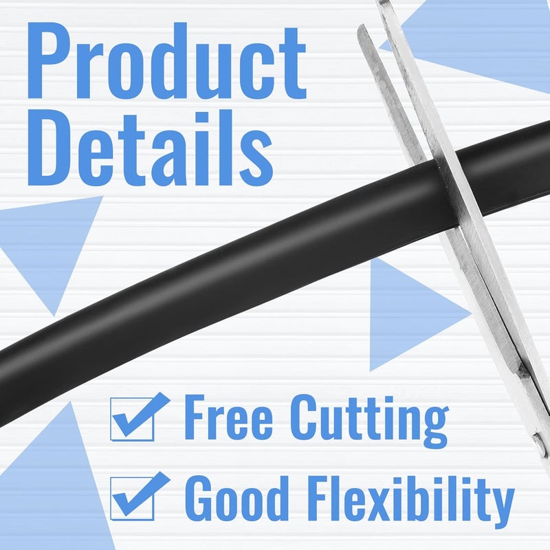 Tondiamo Rubber U Channel Edge Trim Door Edge Seal Strip Rubber Edge Trim Fits Edge up to 116 Inch 16mm U Shape Weather Stripping20 FeetBlack - Image 3