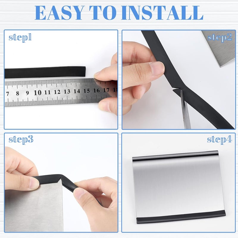 Tondiamo Rubber U Channel Edge Trim Door Edge Seal Strip Rubber Edge Trim Fits Edge up to 116 Inch 16mm U Shape Weather Stripping20 FeetBlack - Image 4
