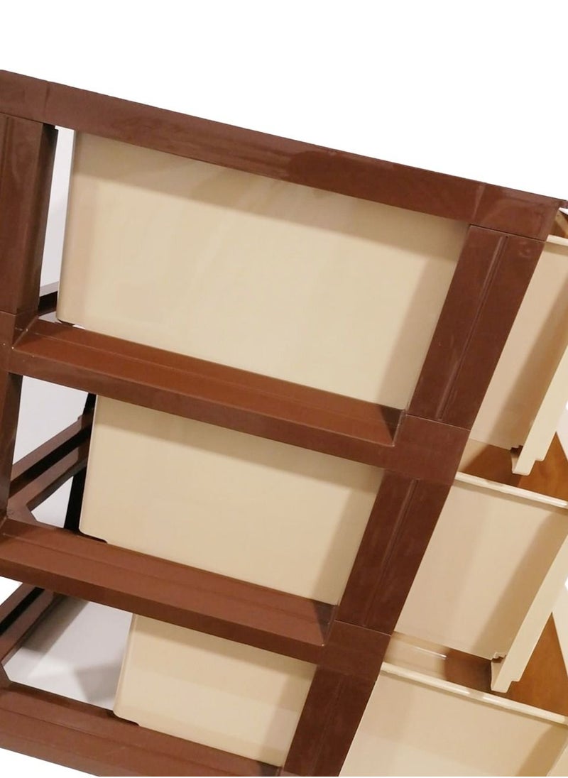 Plasticna - 3-Layer Storage Drawer Cabinet Beige/Brown - Image 1