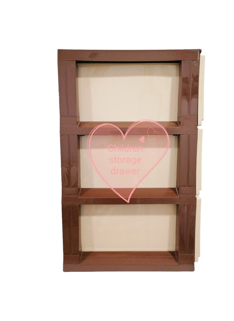 Plasticna - 3-Layer Storage Drawer Cabinet Beige/Brown - Image 1
