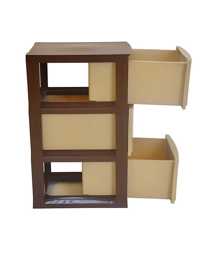 Plasticna - 3-Layer Storage Drawer Cabinet Beige/Brown - Image 1