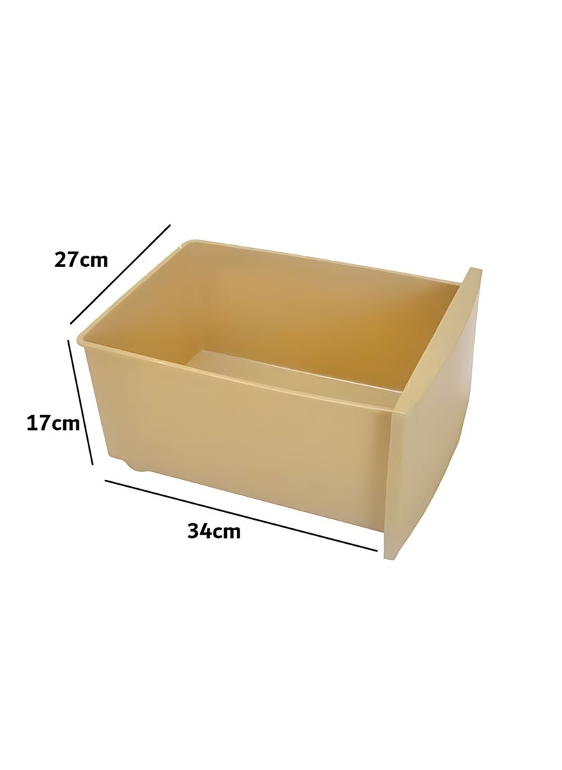 Plasticna - 3-Layer Storage Drawer Cabinet Beige/Brown - Image 1