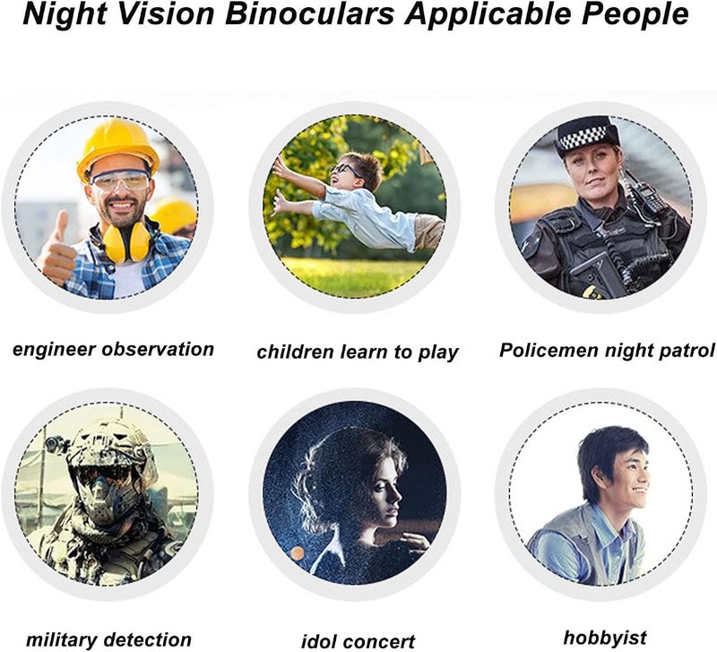 CTHCJ Infrared LED Night Vision Binoculars, 1080P FHD Hunting Binoculars with 3x Digital Zoom, 4inch Viewing Screen, 10h Standby Time, Night Goggles for Wildlife Watching, Camping - Image 3