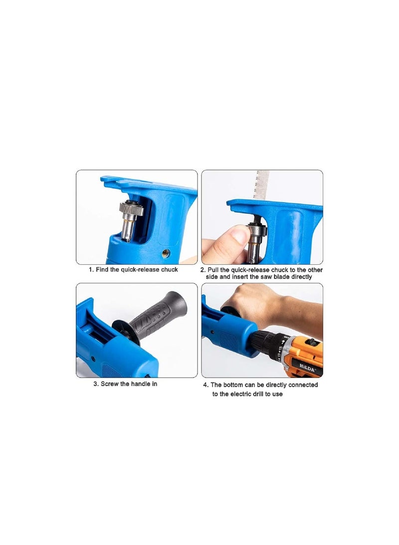 SYOSI Portable Reciprocating Saw Mini Saw Electric Reciprocating Saw with 3 Saw Blades Quick Electric Drill Can Be Connected - Image 5