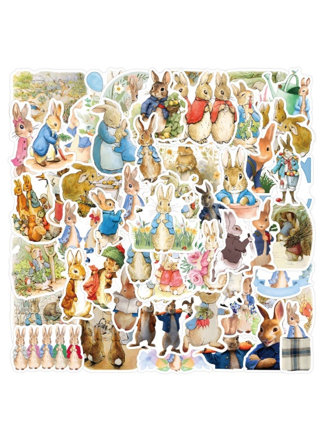 NIBEMINENT 55 Pcs Peter Rabbit Deco Kit Waterproof Stickers, High Definition Printing Bright Colors, Suitable for Laptop Skateboard Luggage Water Bottle Guitar DIY  - Image 2