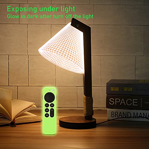 LEFXMOPHY Glow Green Remote Case Cover Replacement for New Apple 4k TV Siri 2nd 2021 Series 6 6th Generation/Siri 3rd 7 7th Gen 2022 Remote, Silicone Skin Glow in Dark with Lanyard - Image 2