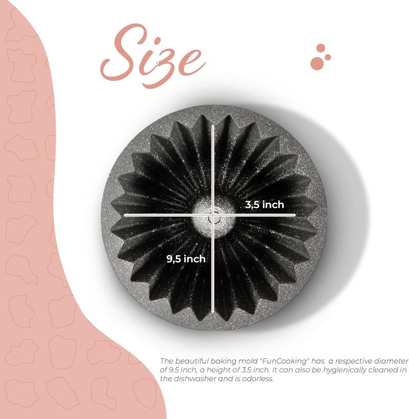 سيرينك صينية كعكة النجمة من Serenk Fun Cooking، طلاء مصبوب بالقالب بنقش أنيق، غير لاصقة، قالب كعكة بطعم احترافي، 10.2 بوصة، دائرية، صفراء - Image 5