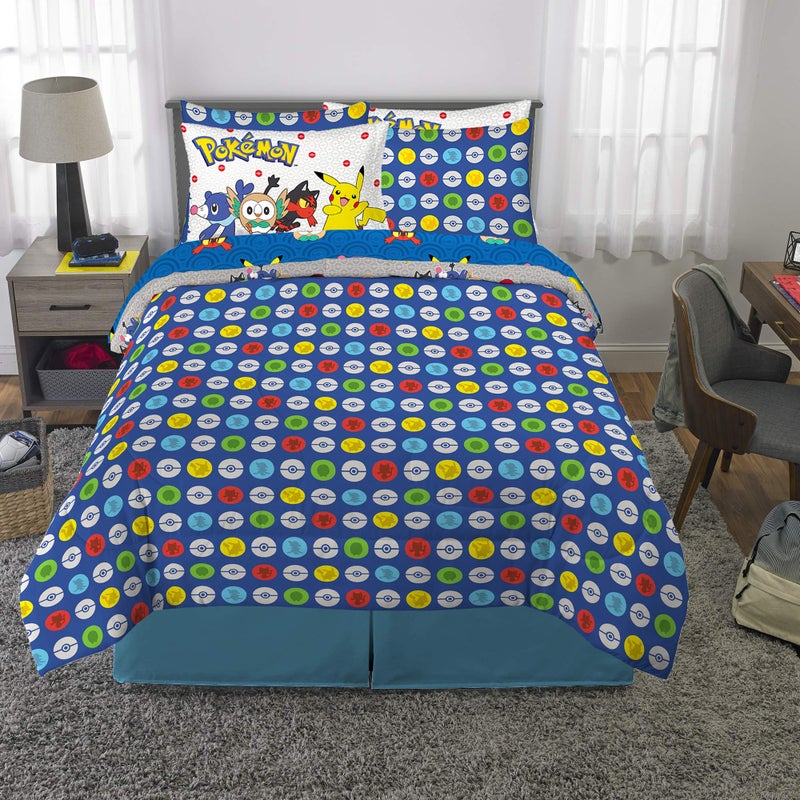 Franco Pokemon Anime Kids Comforter and Sheet Set with Sham, 7 Piece Full Size, by Franco - Image 5