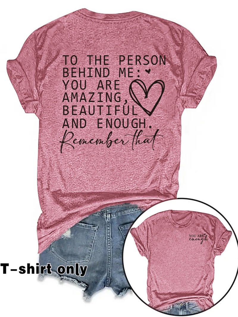 Fashion T-Shirt Women You Are Cuough Short Sleeve T-Shirt Women - Image 5