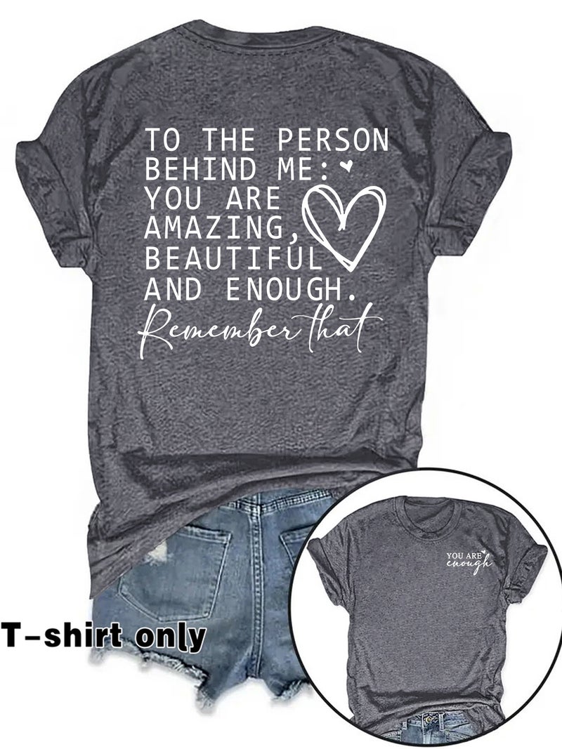 Fashion T-Shirt Women You Are Cuough Short Sleeve T-Shirt Women - Image 1