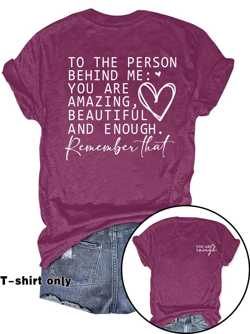 Fashion T-Shirt Women You Are Cuough Short Sleeve T-Shirt Women - Image 3