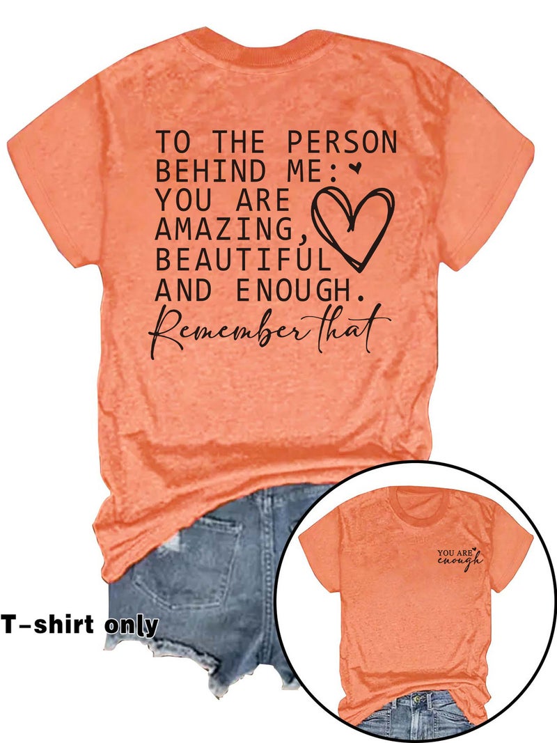 Fashion T-Shirt Women You Are Cuough Short Sleeve T-Shirt Women - Image 4