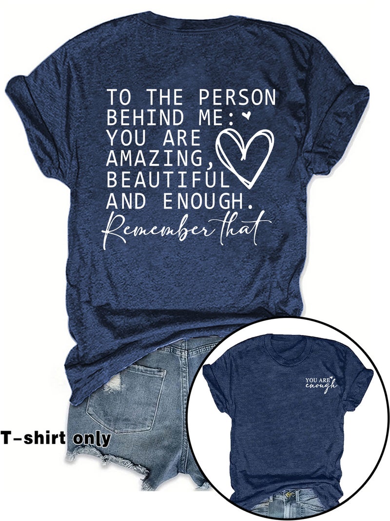 Fashion T-Shirt Women You Are Cuough Short Sleeve T-Shirt Women - Image 2