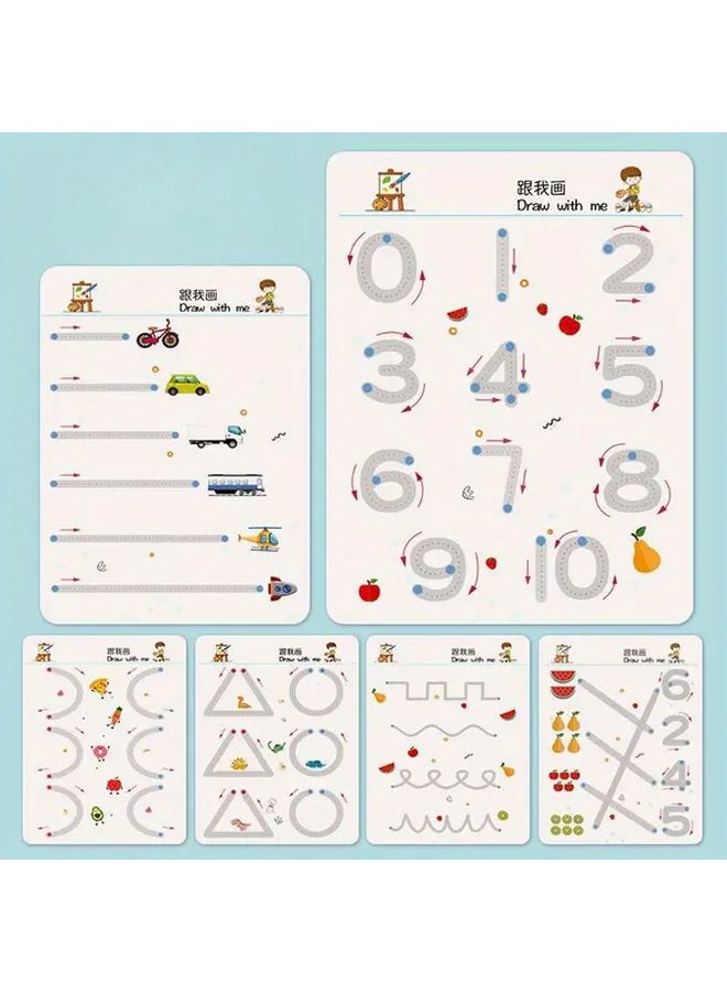 32 Pages Reusable Magic Copybook Numbers Alphabet Writing Skills Learning Workbook - Image 4