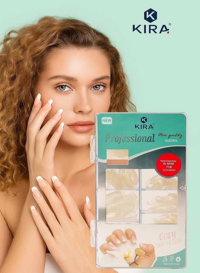 KIRA Professional Clear Nail Tips Acrylic Half Cover French Fake Nail Tips 500pcs with Box (56-19) - Image 4