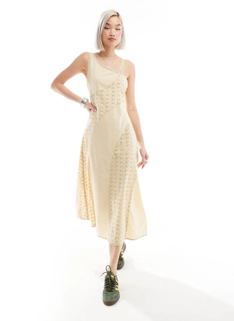 ريكلايمد فينتدج Reclaimed Vintage midi dress with one shoulder det