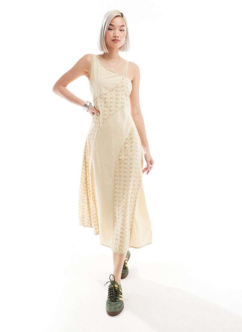 Reclaimed Vintage Reclaimed Vintage midi dress with one shoulder det  - Image 1