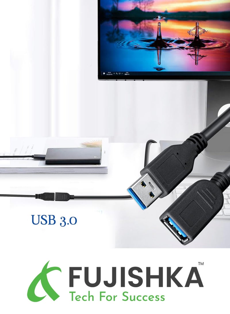 FUJISHKA USB Extension Cable Male to Female 1.5M – High-Speed Data Transfer & Charging Extension Cord - Image 5