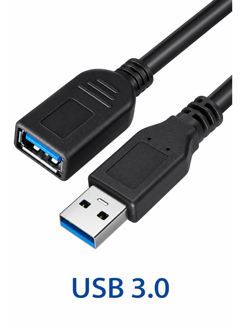 كابل تمديد USB ذكر إلى أنثى، نقل بيانات عالي السرعة ودعم الشحن، طول 1.5 متر ، 3 متر و 5متر و 10 متر - Image 2