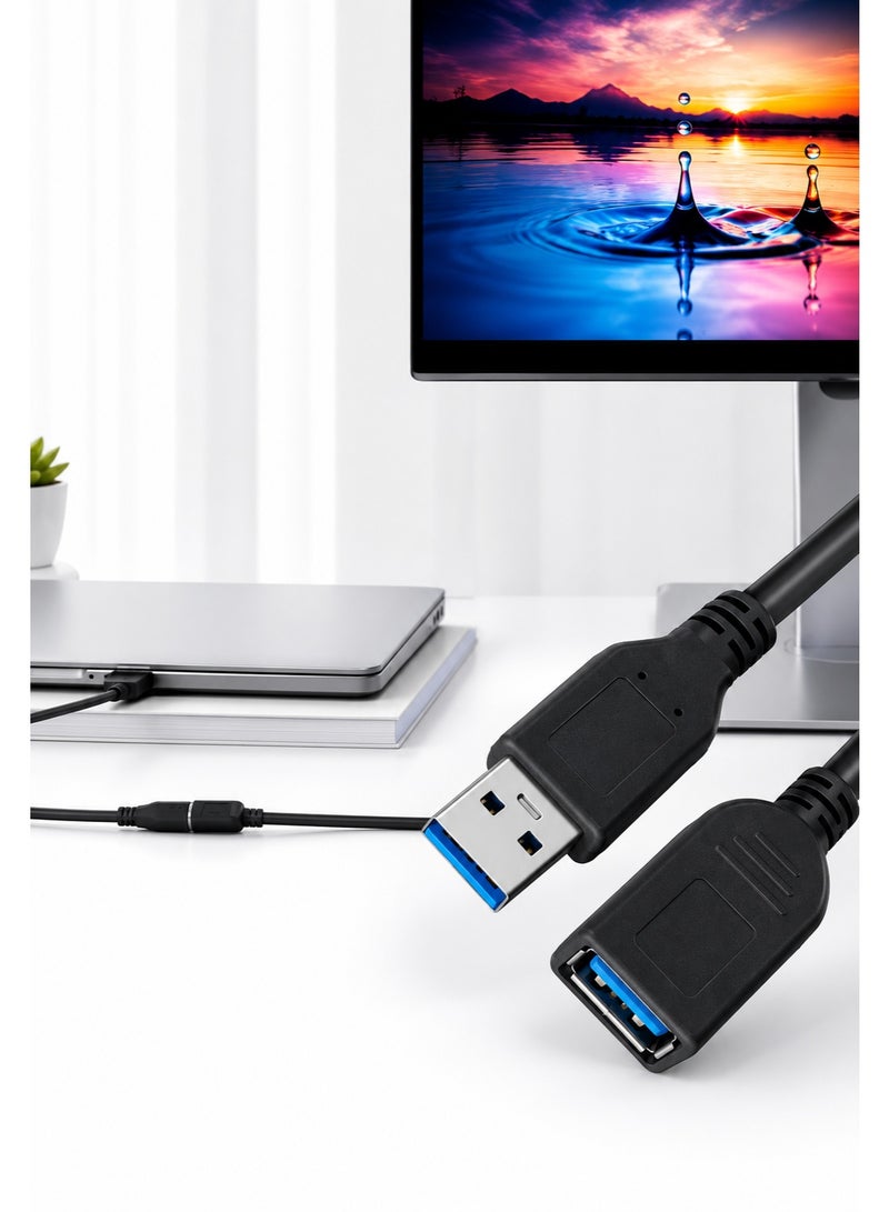 FUJISHKA USB Extension Cable Male to Female – High-Speed Data Transfer & Charging Extension Cord, 1.5M / 3M / 5M / 10M - Image 5