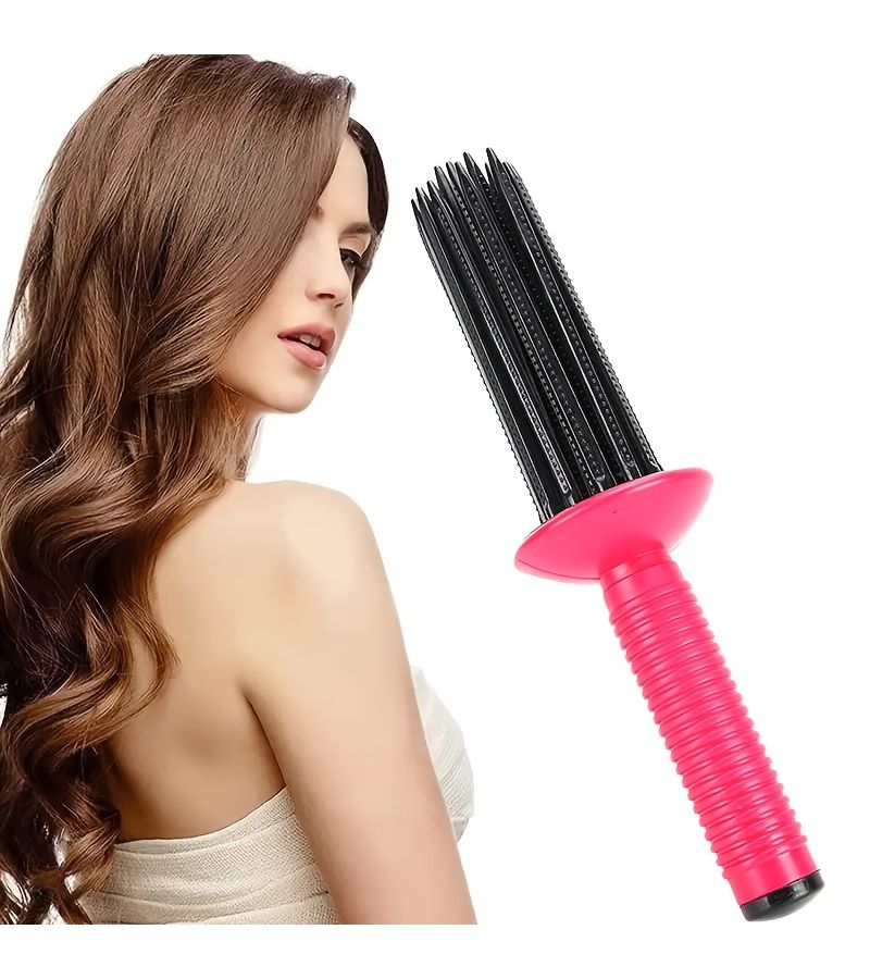 Pink Handle Hair Curling Comb Volumizing Fluffiness Air Styling Tool - Image 4