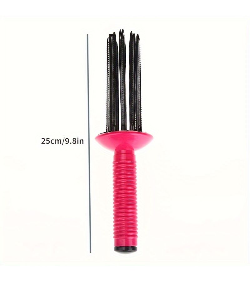 Pink Handle Hair Curling Comb Volumizing Fluffiness Air Styling Tool - Image 5