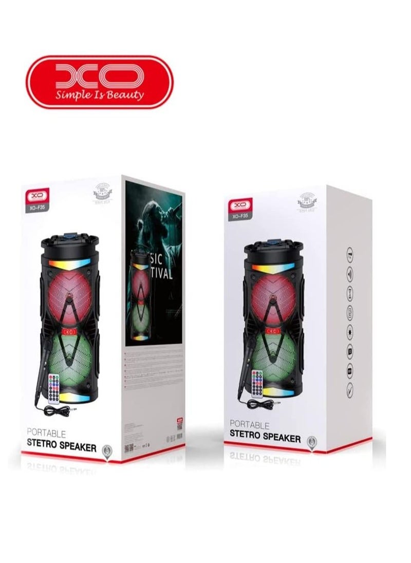 XO - XO F35 Full-Range Loudspeaker Wireless Bluetooth Speaker With Microphone, 2400 mAh battery, Music 5-6 Hours, Support external U disk, TF card, AUX playback, FM playback - Image 1