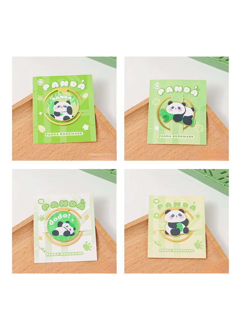 Generic - Cute DoDo Panda Creative Reading Bookmarks, Metal Hollow Bookmarks with Chinese Style, 4 pcs - Image 1