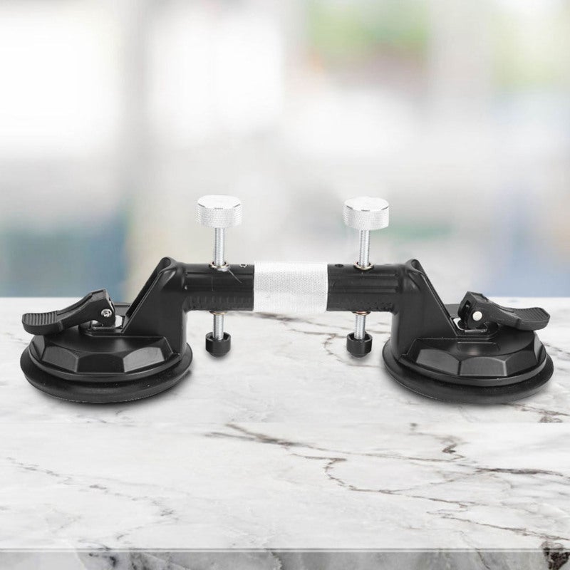 Vacuum Suction Cup Seaming Tool: Heavy Duty 360° Rotatable Double Cup, 110Kg Pulling Power, Chipfree Seam Leveling, Ergonomic ABS Handle - Durable Odorless Rubber, Fast Attachment - for Marble Counter - Image 3