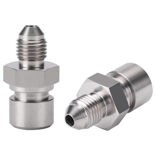 Podavelle 4AN Male to 3824 316 Inverted Flare Female Brake Line Adapter Fitting Stainless Steel 2PCS - Image 1