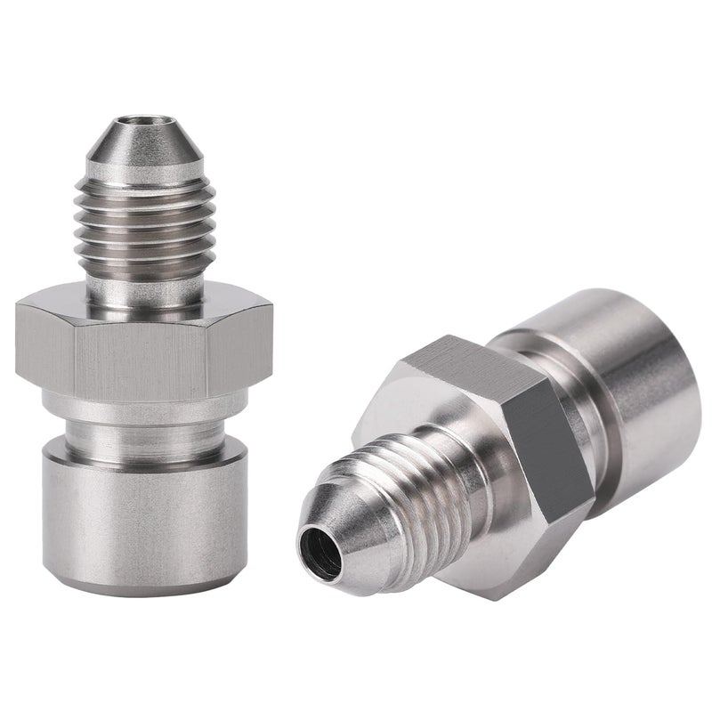 Podavelle 4AN Male to 3824 316 Inverted Flare Female Brake Line Adapter Fitting Stainless Steel 2PCS - Image 2