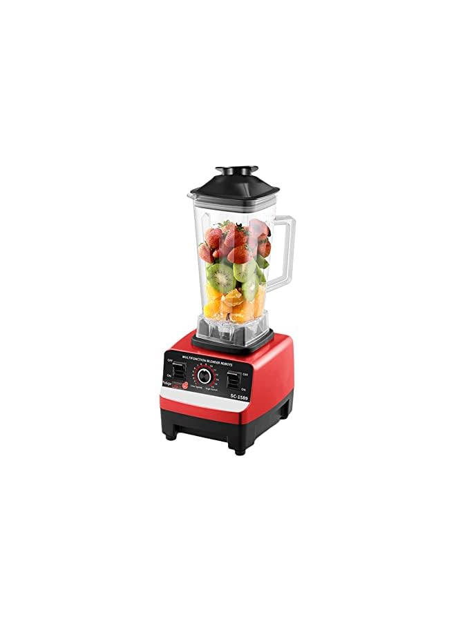 IAF Multifunctional Blender For Smoothie Milkshake Juicer Ice Crusher Electric Grain Grinder 4500W 15 Rotating Speeds Multi Blender Mixer Juicer Food Red Uk Plug - Image 2