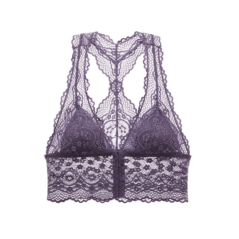 Summer thin mold Cup beautiful back wear no steel ring spot blue front buckle lace sexy adult underwear single bra - Image 1