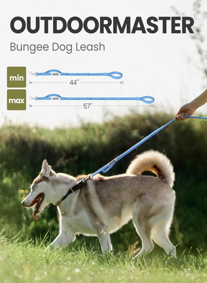 OutdoorMaster Bungee Dog Leash, Heavy Duty Dog Leash with Shock Absorption, 2 Padded Handles Training Leash, Improved Dog Safety and Comfort - Blue Upgraded, 4FT - Image 3