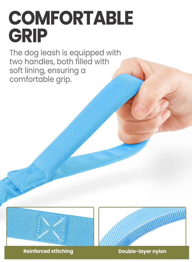 OutdoorMaster Bungee Dog Leash, Heavy Duty Dog Leash with Shock Absorption, 2 Padded Handles Training Leash, Improved Dog Safety and Comfort - Blue Upgraded, 4FT - Image 2