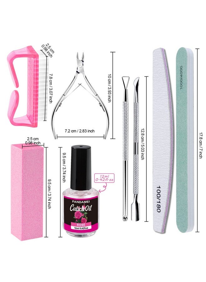 FANDAMEI Nail Buffers And Files Manicure Tools Kit With 3Pcs Nail File 2Pcs Nail Buffer Rectangular Nail Buffer Block Cuticle Nippers Cuticle Pusher Cuticle Peeler. Cuticle Oil And Nail Brush.  - Image 2