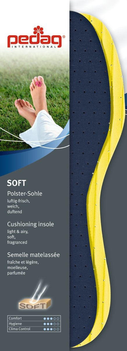 Pedag Soft | Fabric Covered Latex Foam Insoles | Lemon Scented | US Women 8 /EU 38 | 3 Pair - Image 2