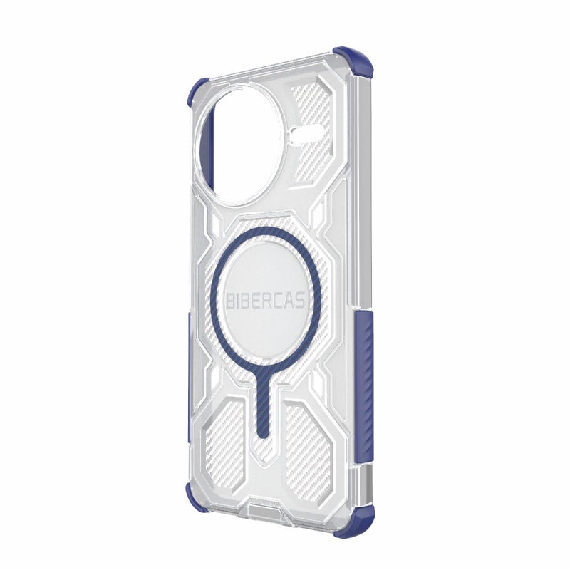 BIBERCAS For Redmi K80 Pro Transparent Color Series Magsafe Air Bag Shockproof Phone Case(Blue) - Image 3