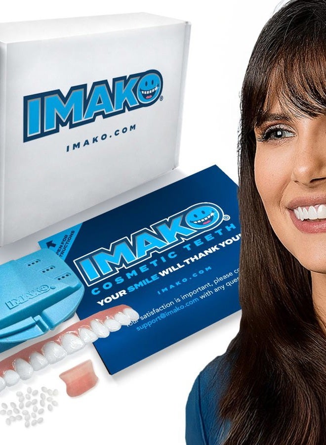 Imako Premium Cosmetic Teeth - 1 Pack - Large, Bleached White - Upper Veneers - Custom Fit at Home, DIY Smile Makeover, Made in USA - Image 5