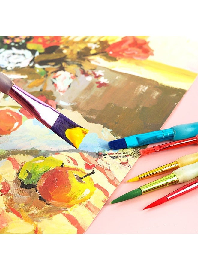 كوانتوم مجموعة فرش رسم 6 قطعة - فرش رسم ذات مقابض ملونة - فرش رسم للأطفال للرسم بالوادي والفرشاة الأكريليكية ومشاريع الديكور - Image 3