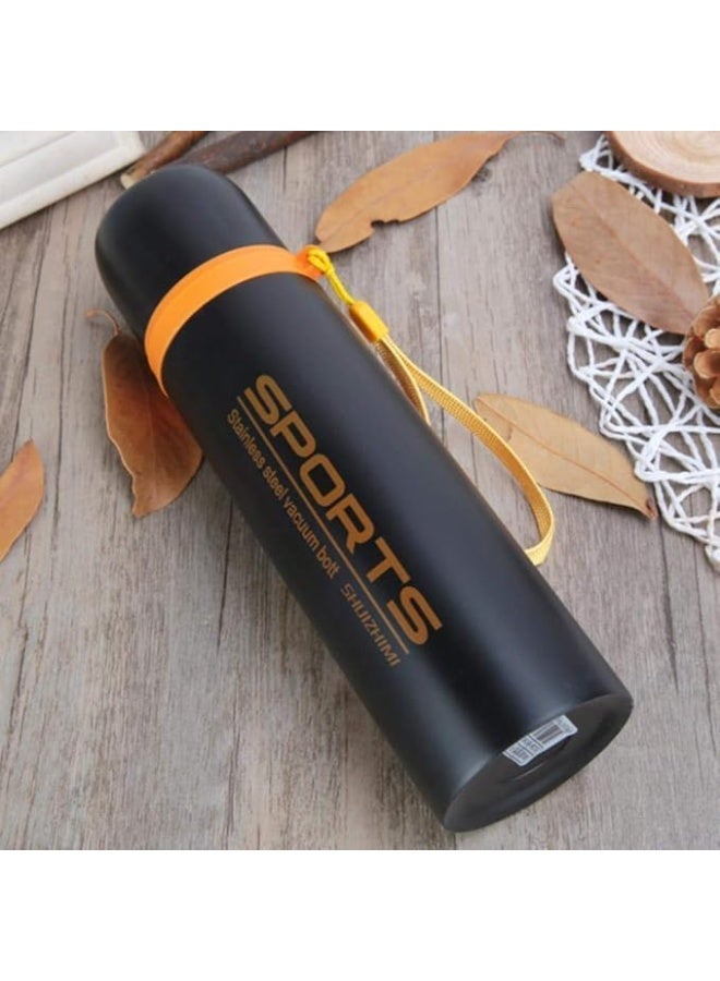 كيوشوب زجاجة حرارية رياضية من كيوشوب 500 مل مع حلقة حمل وسهولة التنقل - مثالية للمكتب، الرياضة، والنزهات زجاجة حرارية عملية تجمع بين العزل الفعّال وسهولة الحمل - Image 1