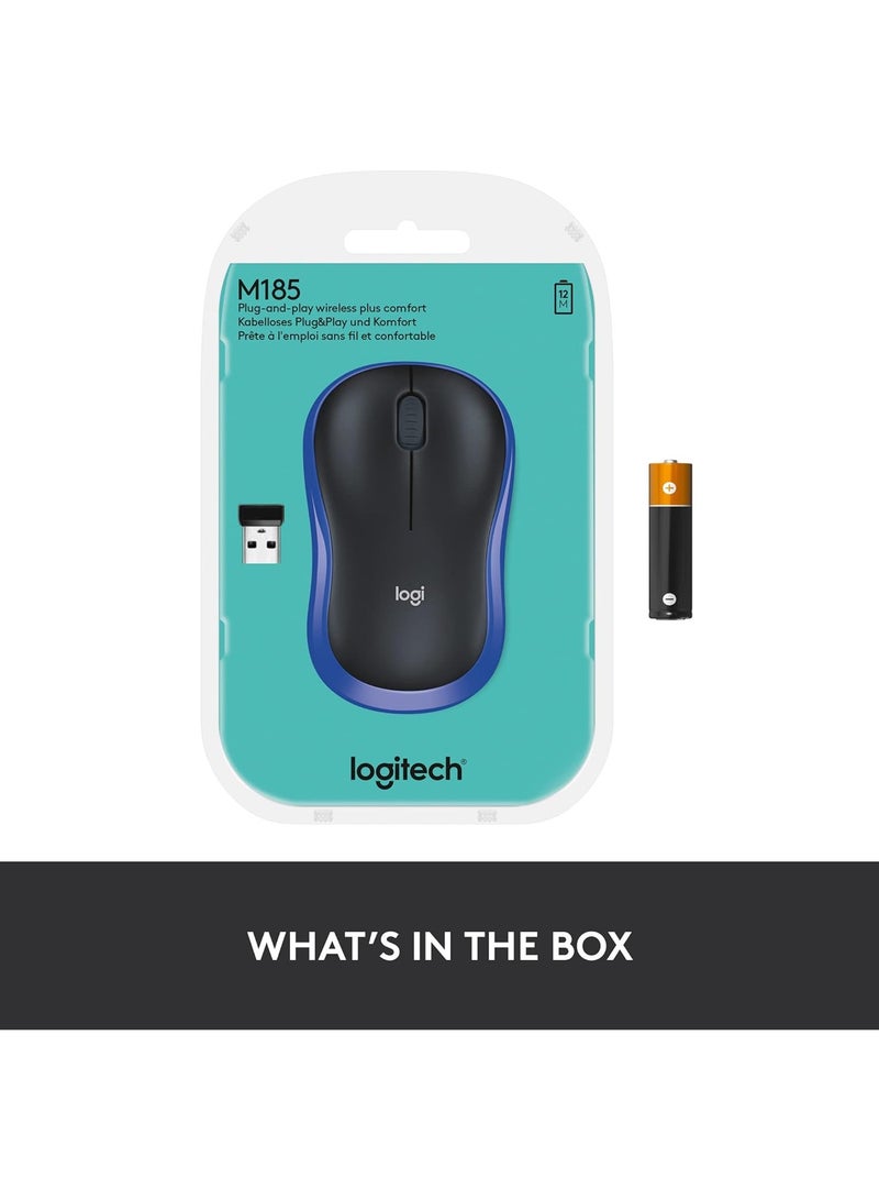 Logitech M185 Wireless Mouse Blue - Image 5