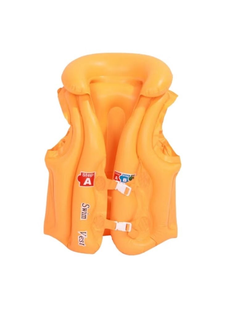 INTEX Inflatable Swim Vest for Kids – Step A Safety Float Jacket (Orange) - Image 1